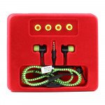 Wholesale Zipper Earphone Stereo Sound with Mic (Green)